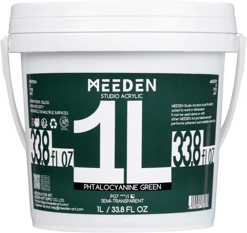 Miniatura 33 de MEEDEN Pintura acrílica blanca de titanio: 1 l/33.8 oz pinturas acrílicas brillantes de cuerpo pesado - Pintura blanca gruesa para lienzo, Blanco