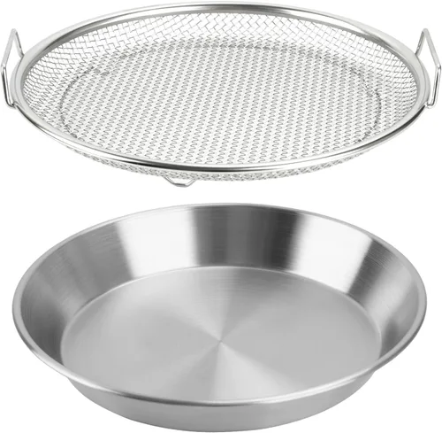 Bandeja de filtro de aceite, coladores de malla de acero inoxidable, accesorios para freidora de aire, estante de drenaje de alimentos fritos,