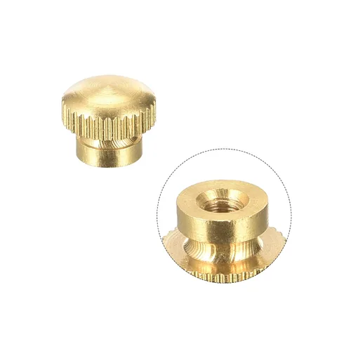 Miniatura 4 de uxcell Tuercas moleteadas de latón, M3x0.0.197 in redondo escalonado perillas sujetadores para impresora 3D, equipo electrónico, 8 piezas