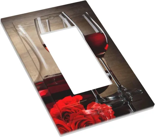 Miniatura 3 de Cubiertas de Tomacorrientes Copa de Vino Copas de Vino Rosa Roja Placa de Pared de 1 Gang Cubierta de Interruptor de Luz Basculante Individual