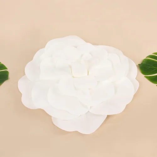 Miniatura 3 de Efavormart - Enormes rosas de espuma 3D para decoración de bodas, paquete de 2 flores artificiales blancas de 20 pulgadas, fondo de fiesta grande