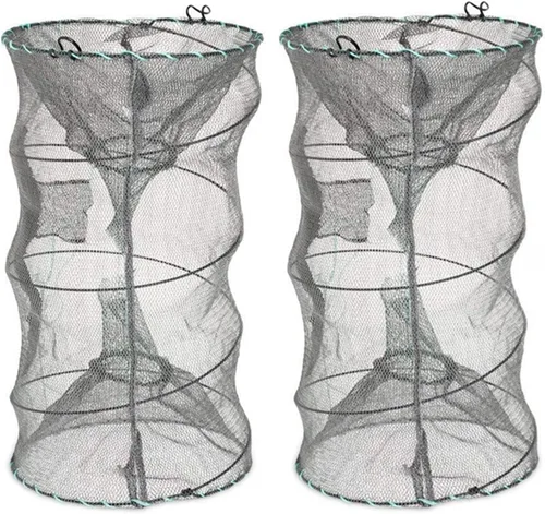 Trampa de cebo de pesca, 2 paquetes de trampa para cangrejos, trampa para cangrejos, trampa para cangrejos, langosta y camarones, redes de pesca