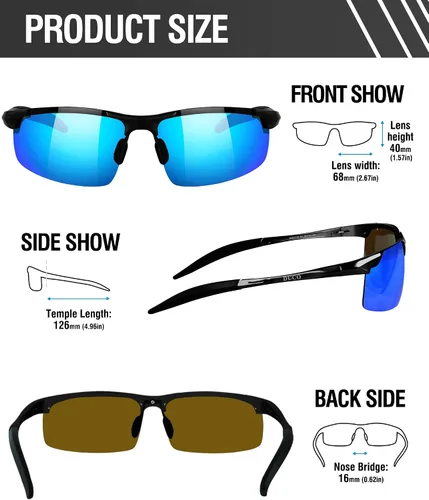 Miniatura 2 de Duco - Gafas de sol deportivas polarizadas para hombre con protección UV 8177s