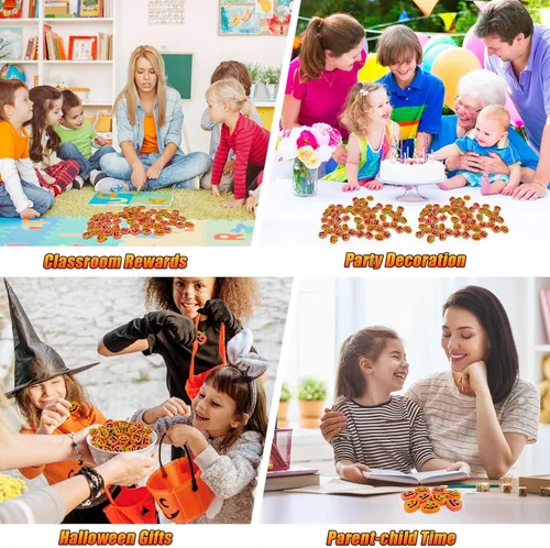 Miniatura 9 de HFATMOS - 36 borradores de calabaza de Halloween a granel, mini borradores para aula, tareas, recompensas escolares, premios de estudiantes