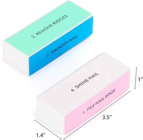 Miniatura 2 de Bloques pulidores de uñas de 4 vías para uñas naturales, bloque de pulido de uñas, limas de uñas, herramienta de forma y brillo de uñas