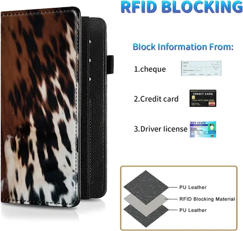 Miniatura 14 de Funda para chequera para hombres y mujeres, cartera de cuero RFID con ranuras para tarjetas de crédito, soporte de cheques duplicados personales