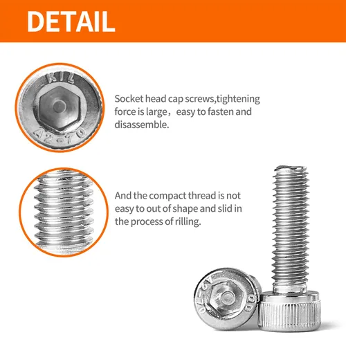 Miniatura 4 de Tornillos de cabeza hexagonal M3 x 0.157 in, 0.236 in, 0.315 in, 0.394 in, 0.472 in, acero inoxidable 304, máquina métrica totalmente roscada