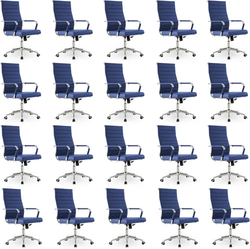 Miniatura 10 de Okeysen Office Desk Chair, Ergonomic Leather Modern Conference Room Chairs, Executive Ribbed Height Adjustable Swivel Rolling Chair for Home Office