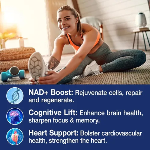 Miniatura 5 de Suplemento NAD+ - NAD Ribósido de Nicotinamida Resveratrol Suplemento NAD 1000mg Orgánico Puro para Mujeres y Hombres Anti-Edad, Energía, Enfoque