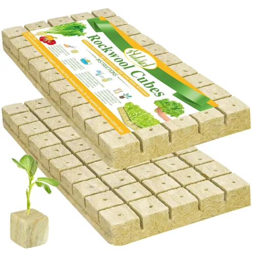 Halatool Cubos de lana de roca de 2,5 cm para jardín, cubos de cultivo de lana mineral para hidropónicos, cultivo sin suelo, plántulas, esquejes,