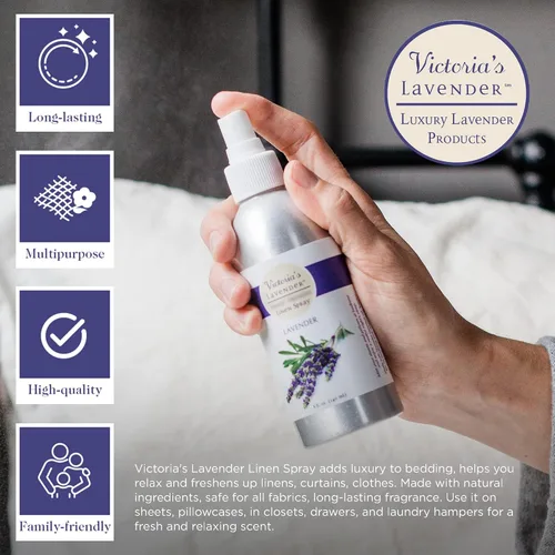 Miniatura 2 de Victoria's Lavender Pillow and Linen Spray Mist (8 onzas) y spray corporal de aromaterapia (4 onzas) – Spray de recuperación solar After Sun