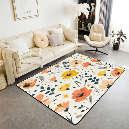 Miniatura 10 de Feelyou Linda alfombra decorativa de hongos para sala de estar, alfombra de área de hongos de dibujos animados de 3 x 5 para niños, niñas