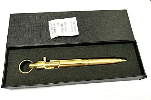 Miniatura 7 de Bolígrafo de bolsillo EDC de latón macizo con llavero
