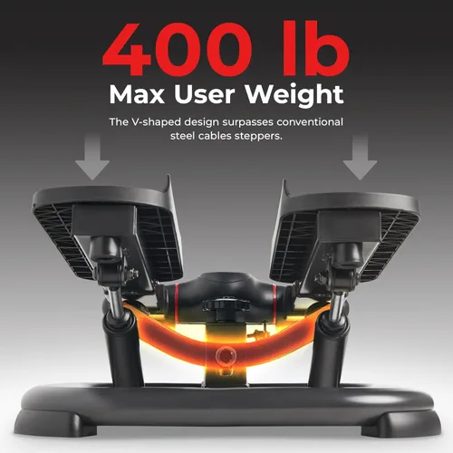 Miniatura 2 de Sunny Health & Fitness 2-in-1 Power Stepper, 400 lb Weight Capacity, Resistance Bands, Height-Adjustable, Low-Impact Cardio, Bluetooth + SunnyFit