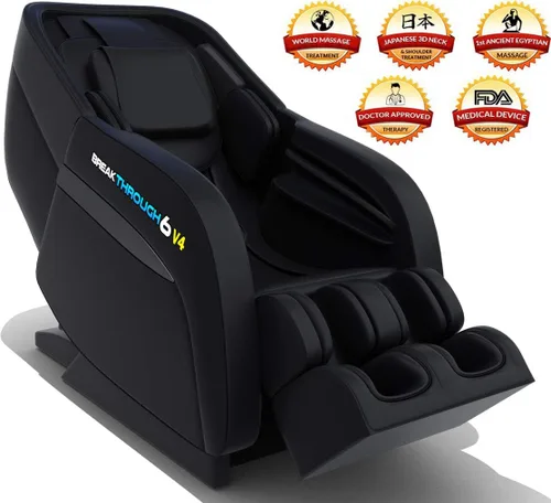 Miniatura 6 de Silla de masaje 3D reclinable 6 v4 Gravedad cero con calefacción Masajeador de cuerpo completo Shiatsu de tejido profundo Estiramiento de yoga