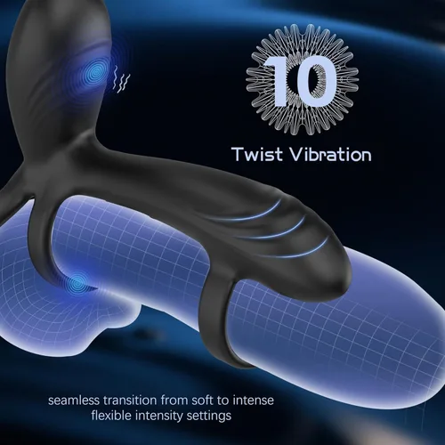 Miniatura 8 de Anillo vibratorio para el pene con estimulador de punto G de giro de 360°, anillo para el pene juguetes sexuales para parejas con 10 modos, juguete
