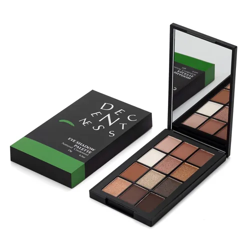 Miniatura 8 de DECENTNESS Paleta de sombras de ojos de 12 colores, tonos nude mate, pigmento brillante brillante, paleta de maquillaje profesional de larga Club