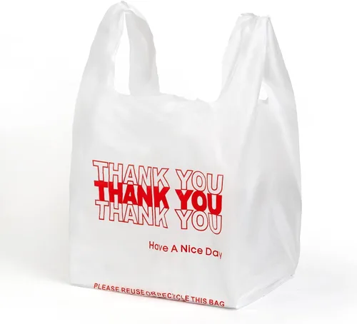 Miniatura 6 de JShlpiar Paquete de 1000 bolsas de plástico blancas de compras con "Thank You" (11.5" x 6.5" x 21") – Bolsas de transporte a granel
