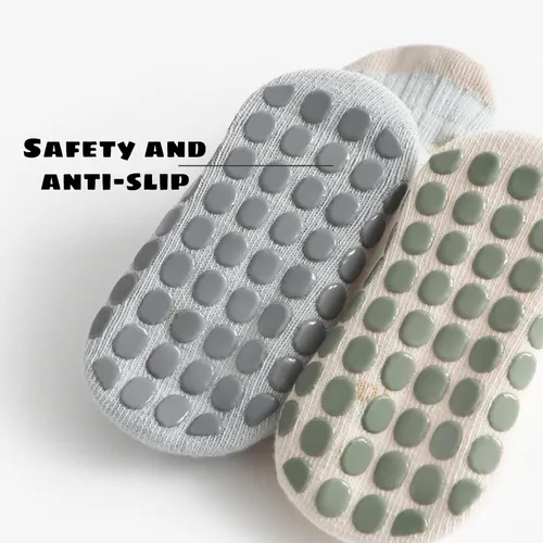 Miniatura 4 de 5 pares de calcetines antideslizantes con agarre para tobillos para bebés, niños y niñas, calcetines antideslizantes adhesivos para bebés, niños