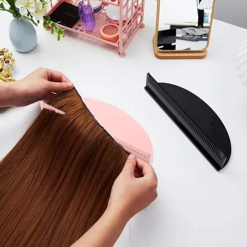 Miniatura 5 de Nuogo 2 Piezas Soporte para Extensiones de Cabello Soporte de Exhibición Organizador de Extensiones Acrílicas Ligero Portátil Almacenamiento Soporte