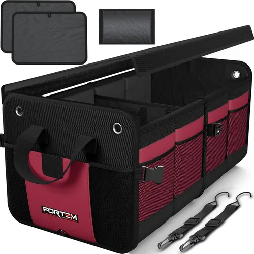 Miniatura 14 de FORTEM Organizador de maletero con enfriador para SUV, organizador y almacenamiento de automóvil, multicompartimento plegable, regalo de Navidad