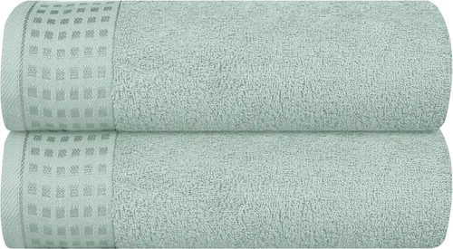 Miniatura 90 de GLAMBURG Juego de 2 toallas de baño de gran tamaño 100% algodón, 28 x 55 pulgadas, ultra suaves, altamente absorbentes, compactas, de secado rápido