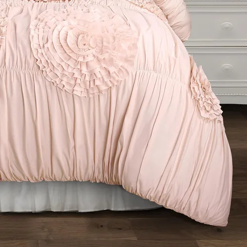 Miniatura 4 de Lush Decor Serena Juego de Edredón, Juego de 2 Piezas, Twin XL, Rosa Pálido - Juego de Ropa de Cama Rosa Twin XL - Lindo Edredón Tamaño Twin XL