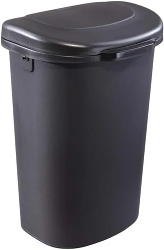 Miniatura 2 de Rubbermaid Touch-Top - Bote de basura de cocina con tapa, 12.2 galones, color negro, contenedor de basura para el hogar, cocina, apartamento/garaje