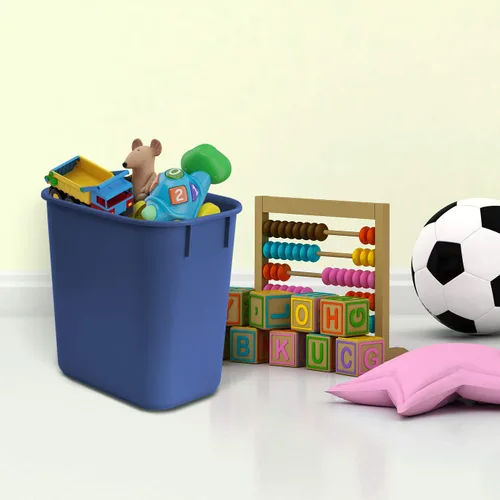 Miniatura 6 de Acrimet Papelera para escritorio, 3.25 galones, 13 cuartos de galón, 12 litros, basurero (plástico) (color azul) (juego de 4)