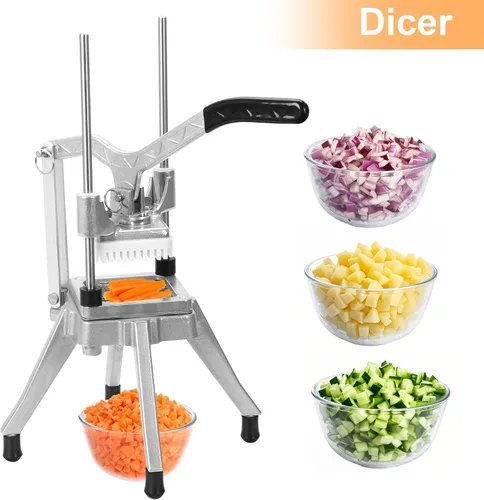 Miniatura 8 de Cortador de Verduras y Frutas Profesional de Acero Inoxidable de 1/4" y 3/8" de Hoja, Cortador de Papas Fritas Kattex, Rallador de Cebolla, Picador