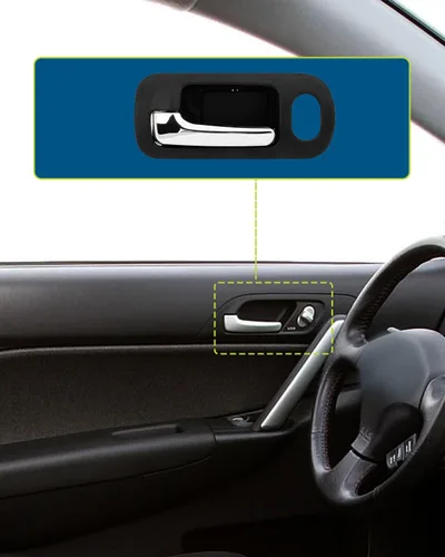Miniatura 7 de LUJUNTEC Reemplazo del lado izquierdo del conductor delantero interior para Honda Civic 2001-2005 1pc cromo y mango negro reemplazo OE 82204