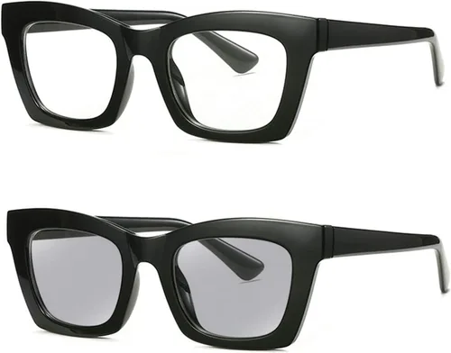 Miniatura 5 de Gafas de lectura bifocales cuadradas fotocrómicas de transición al aire libre para mujeres hombres computadora presbípicos lectores gafas de sol