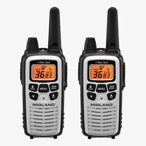 Miniatura 4 de Midland LXT600VP4 FRS Walkie Talkies para Negocios – Radios de Dos Vías de Largo Alcance de 36 Canales con Auriculares y Base de Carga, Alertas