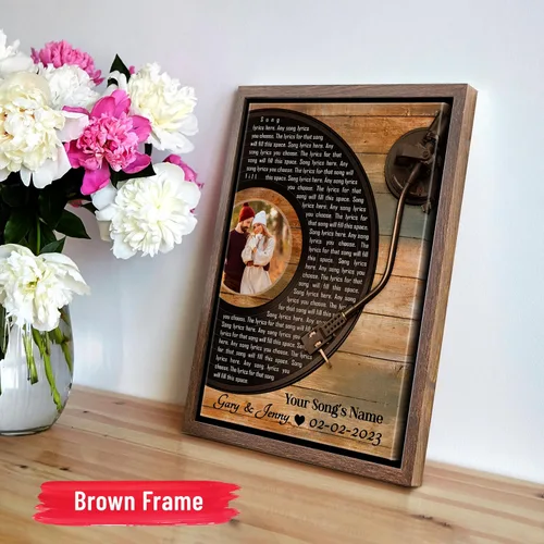 Miniatura 6 de H-DEWALL Lienzo personalizado con letras de canciones enmarcado, regalos para ella, obra de arte para el dormitorio, lienzo musical personalizado