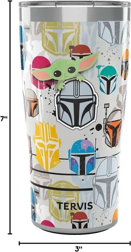 Miniatura 9 de Tervis Traveler - Vaso de viaje con triple aislamiento térmico Peekaboo de Star Wars Mandalorian mantiene las bebidas frías y calientes, 20 onzas