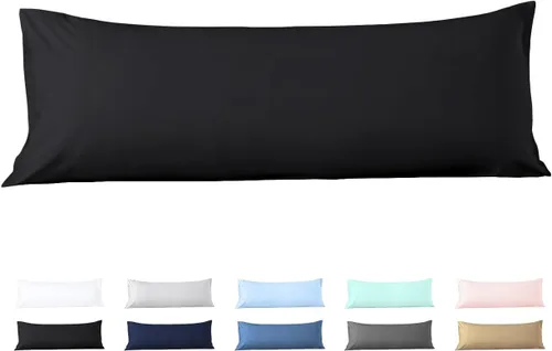 Miniatura 24 de Beddingstar - Funda de almohada con cierre de cremallera, 1 funda de almohada corporal de 500 hilos, 100 % algodón egipcio puro