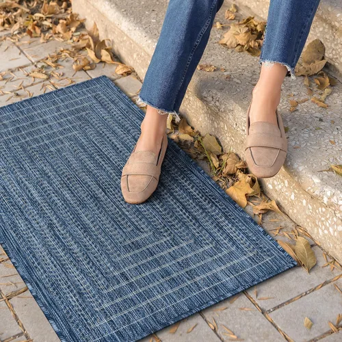 Miniatura 29 de Adiva Rugs Alfombra de área para interiores y exteriores, resistente a la intemperie, fácil de limpiar, resistente a las manchas para comedor, patio