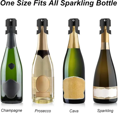 Miniatura 5 de OWO Tapones para botellas de champán de acero inoxidable, corcho de champán reutilizable y tapón ahorrador, Prosecco a prueba de fugas y tapón