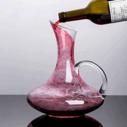Miniatura 8 de Decantador de vino de vidrio con asa, decantador de vino tinto transparente para amante, jarra