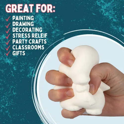 Miniatura 5 de Kit de manualidades de juguetes esponjosos de dinosaurio gigante, 12 formas diferentes de dinosaurios con 12 pinturas de tela (4-6 pulgadas)