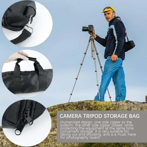 Miniatura 5 de Funda de trípode con correa para el hombro, funda compacta acolchada, cierre de cremallera de longitud completa para trípode, soporte de micrófono
