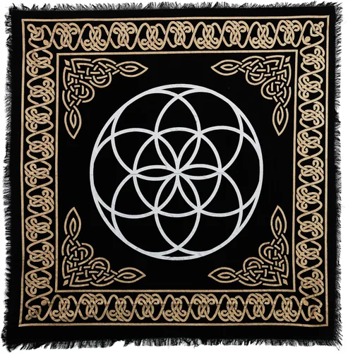 Miniatura 7 de Indian Consigners Paño de altar celta pentagrama brujería Alter Tarot Spread Top Cloth Wiccan Square Spiritual 18 por 18 Sagrado