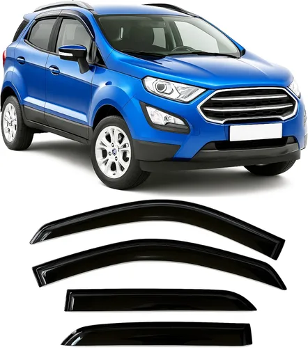 Miniatura 9 de 2019-2023 Deflectores de ventana laterales tintados para Ford Ranger SuperCrew XL XLT Lariat con protectores de lluvia adhesivos, tonos ahumados