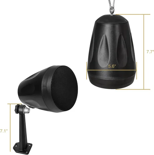 Miniatura 8 de Sound Town Paquete de 2 altavoces colgantes de 4 pulgadas para todo tipo de clima, IP66, montaje en pared, paisaje, 70V/100V/8-Ohm, altavoz