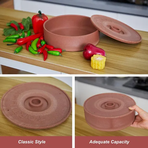 Miniatura 3 de Sabary 4 calentadores de tortillas con tapa de 8.5 x 2.4 pulgadas, soporte robusto de plástico para tortillas, panqueques, waffles, contenedor