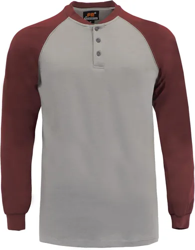 Miniatura 34 de KONRECO Camisas FR para hombre resistentes al fuego/ignífugo CAT2 7oz algodón dos tonos y camisa Henley