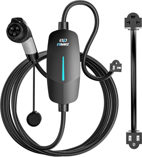 Miniatura 13 de EVDANCE Cargador EV Nivel 1 y 2, Cargador Portátil para Vehículo Eléctrico con Cable de 25 Pies, Estación de Carga EV para el Hogar para Autos Blanco