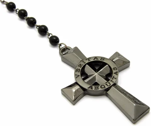 Miniatura 3 de COLLAR VERITAS AEQUITAS CRUZ BOONDOCK SAINTS COLLAR DE CRISTAL CON CUENTAS ROSARIO
