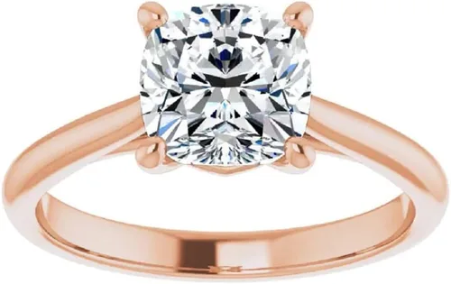 925 Silver, 10K14K18K Solid Gold Moissanite Engagement Ring, 3 CT Cushion Cut Handmade Solitaire Ring, Wedding Ring for WomenHer Anniversary Propose