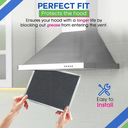 Miniatura 5 de Filtro de carbón de repuesto para filtro de campana extractora Whirlpool W10412939 de 11.02 x 9.73 pulgadas – Filtros de grasa de carbón para estufa
